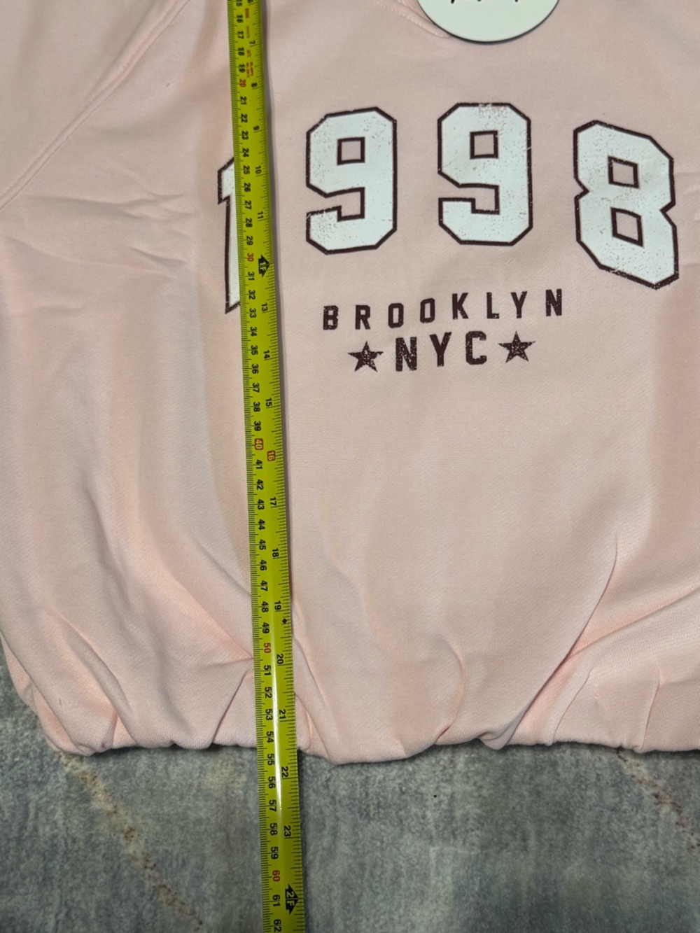 Planet gold- Pink '1998 Brooklyn NYC' Pullover Sweatshirt Y2K Size S - Picture 6 of 7